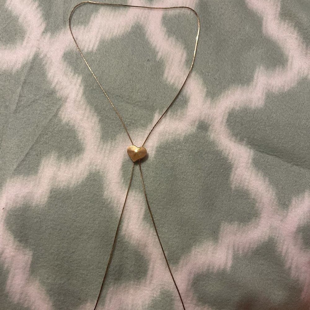 Adjustable vintage heart necklace